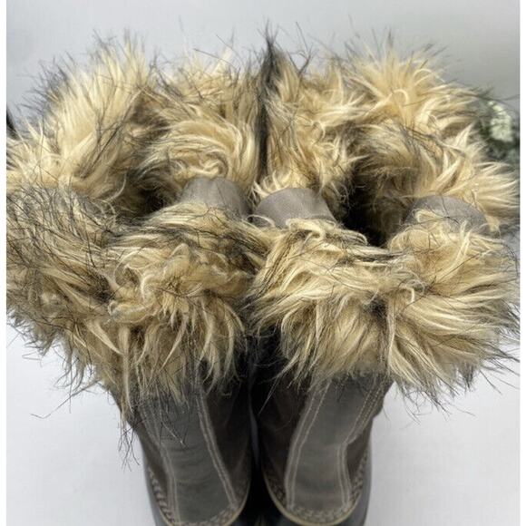 Sorel Women's Winter Joan Of Arctic Boots Grey Suede Faux fur Size 7 NL1540-051‎ - Picture 6 of 12